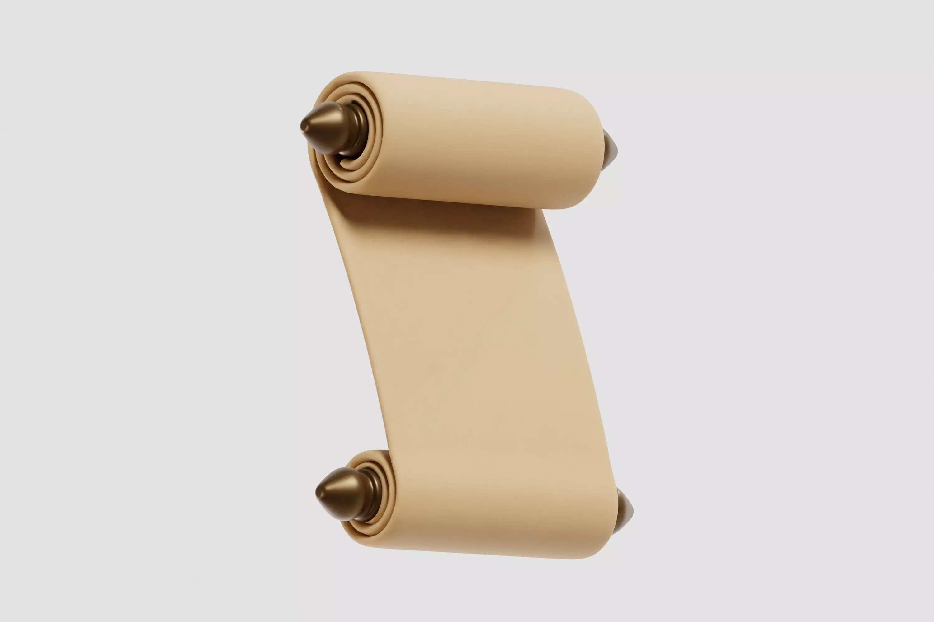 Paper Scroll cartoon Low-poly 3D model_3