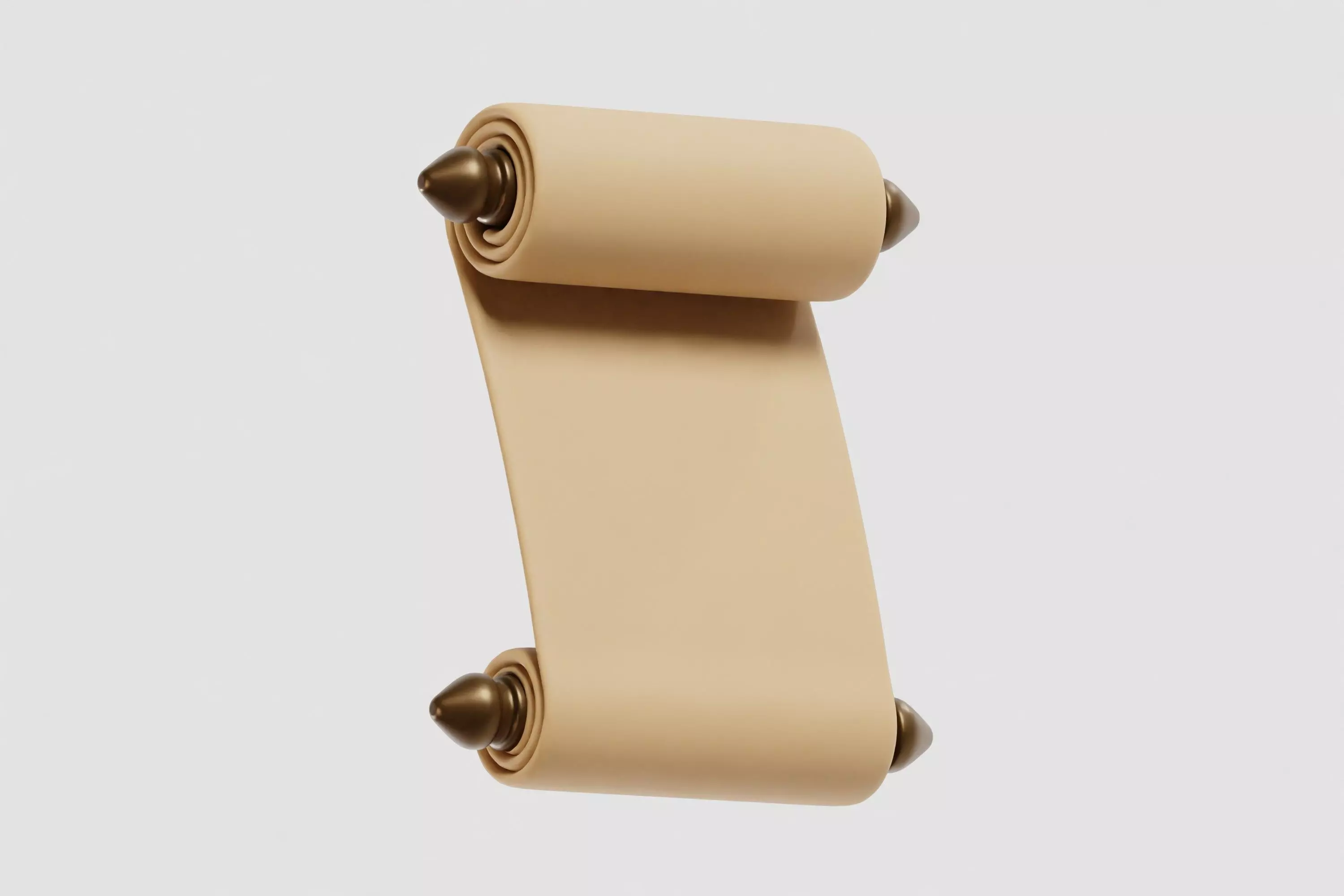 Paper Scroll cartoon Low-poly 3D model_1