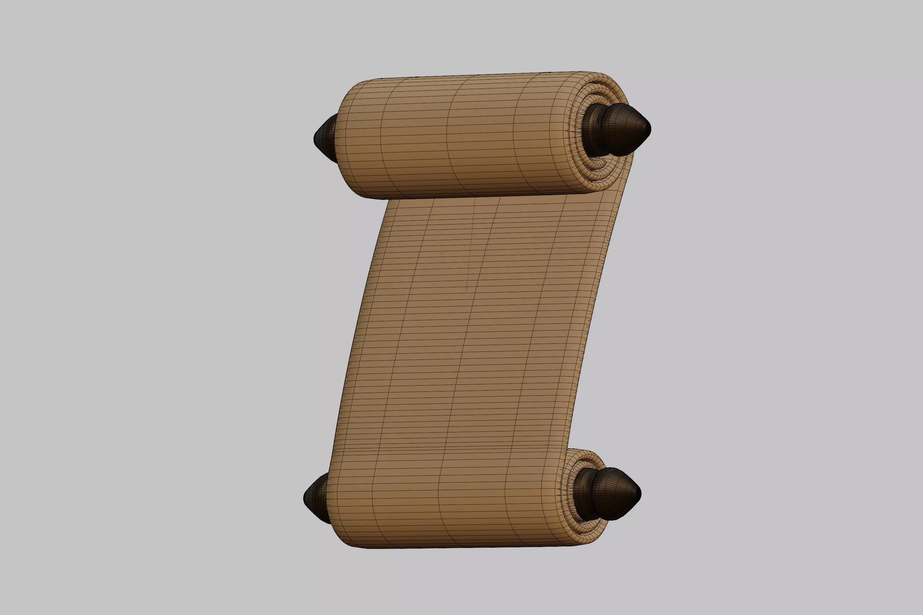 Paper Scroll cartoon Low-poly 3D model_7