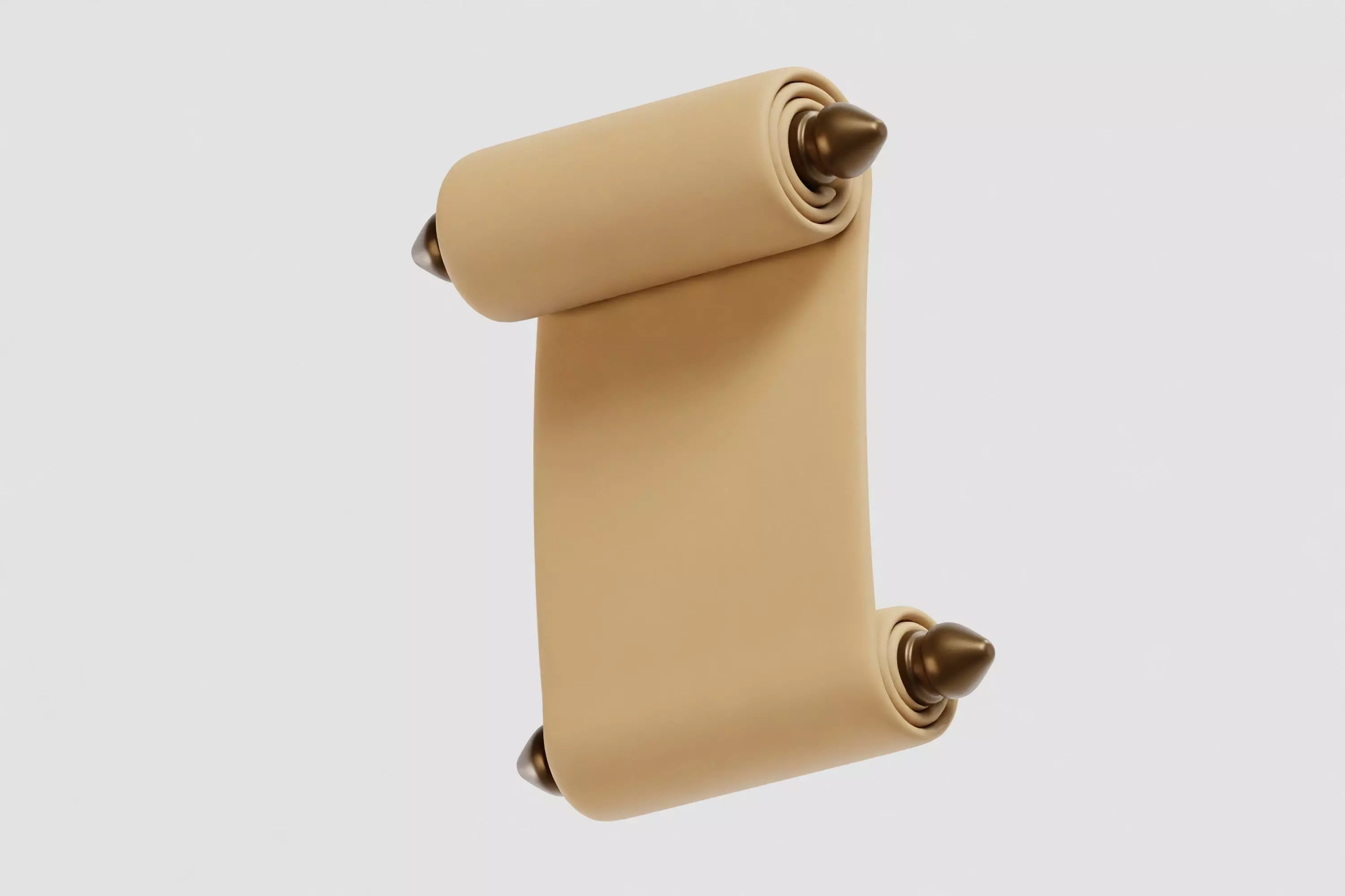 Paper Scroll cartoon Low-poly 3D model_5