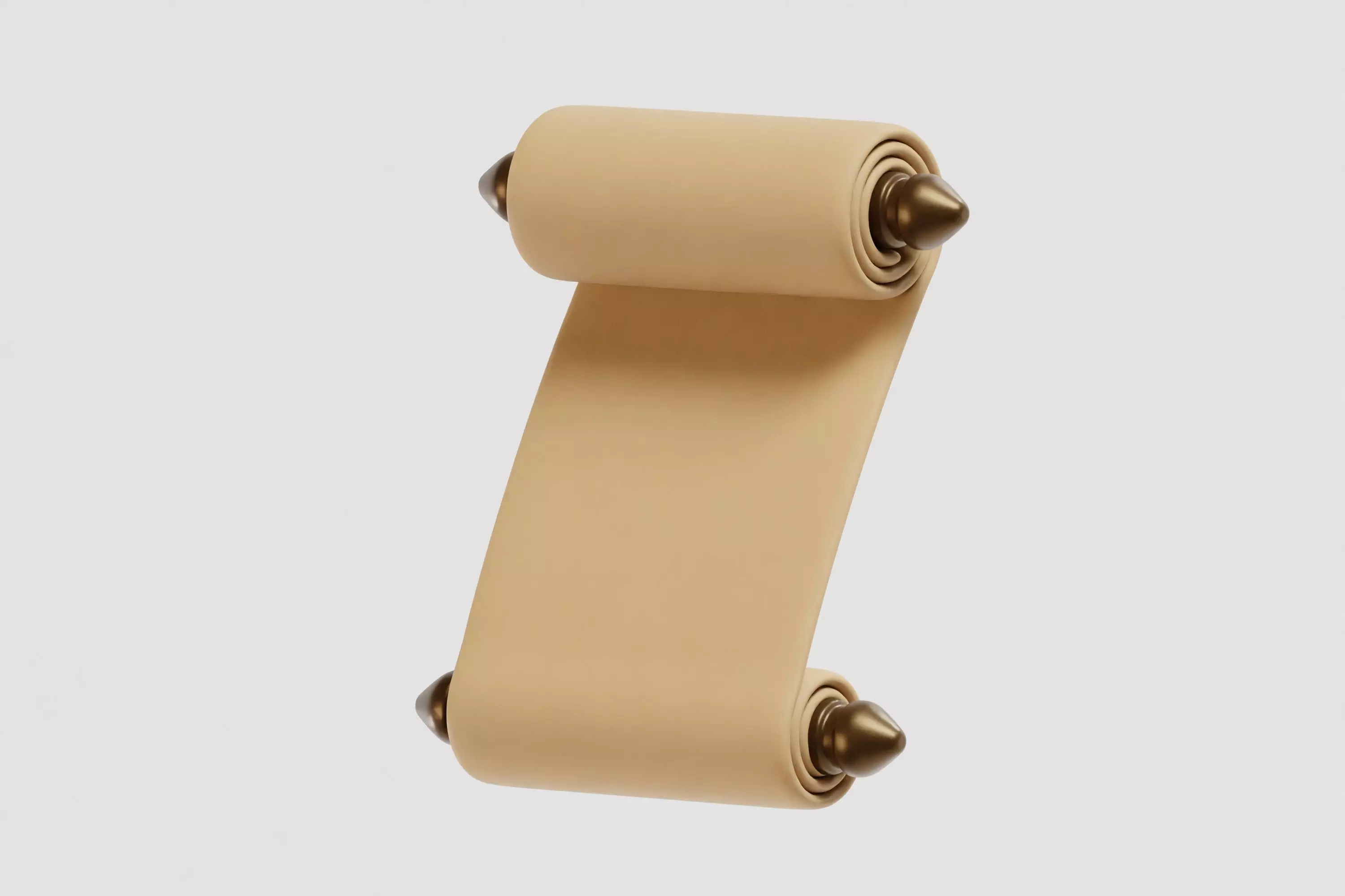 Paper Scroll cartoon Low-poly 3D model_4