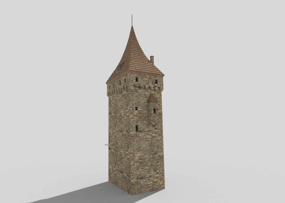 medieval tower c Low-poly 3D model_2