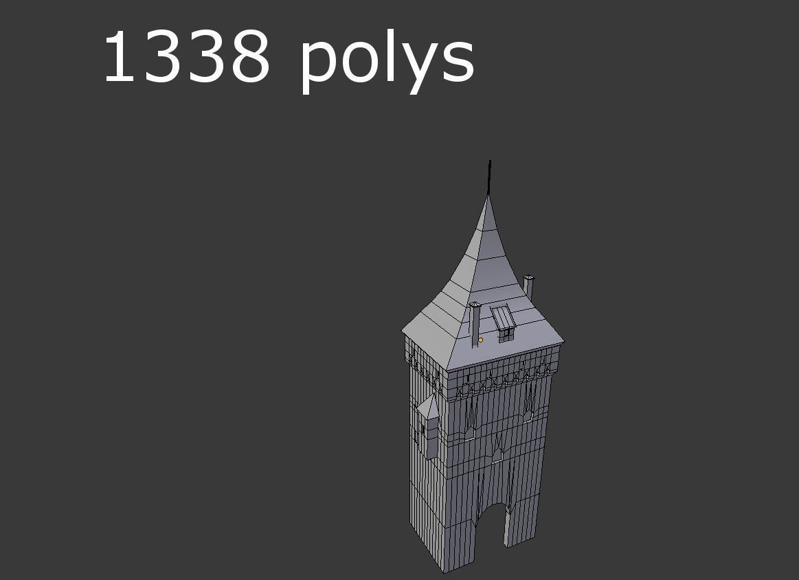 medieval tower c Low-poly 3D model_4