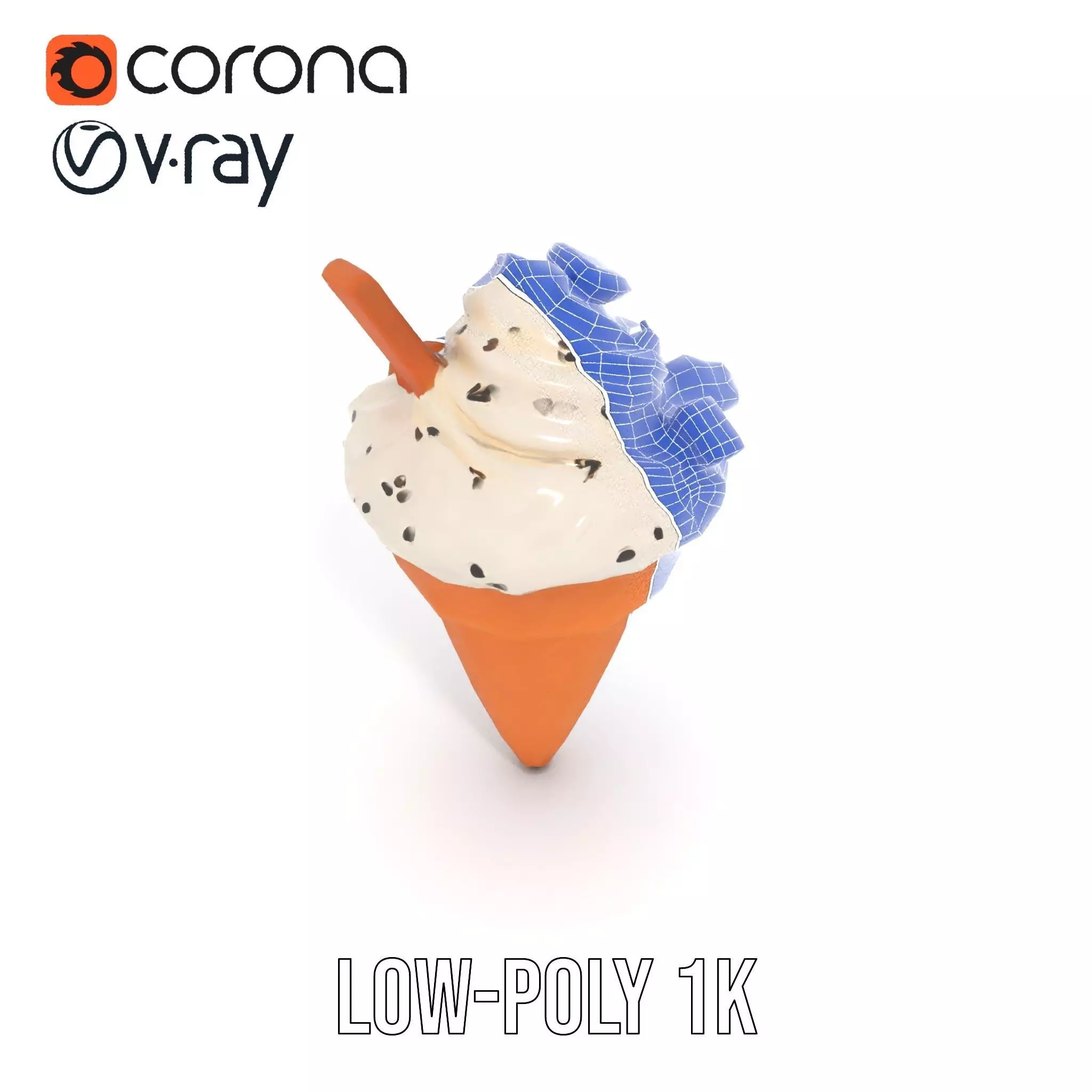 Vanilla Cone Delight model pack Low-poly 3D model_10