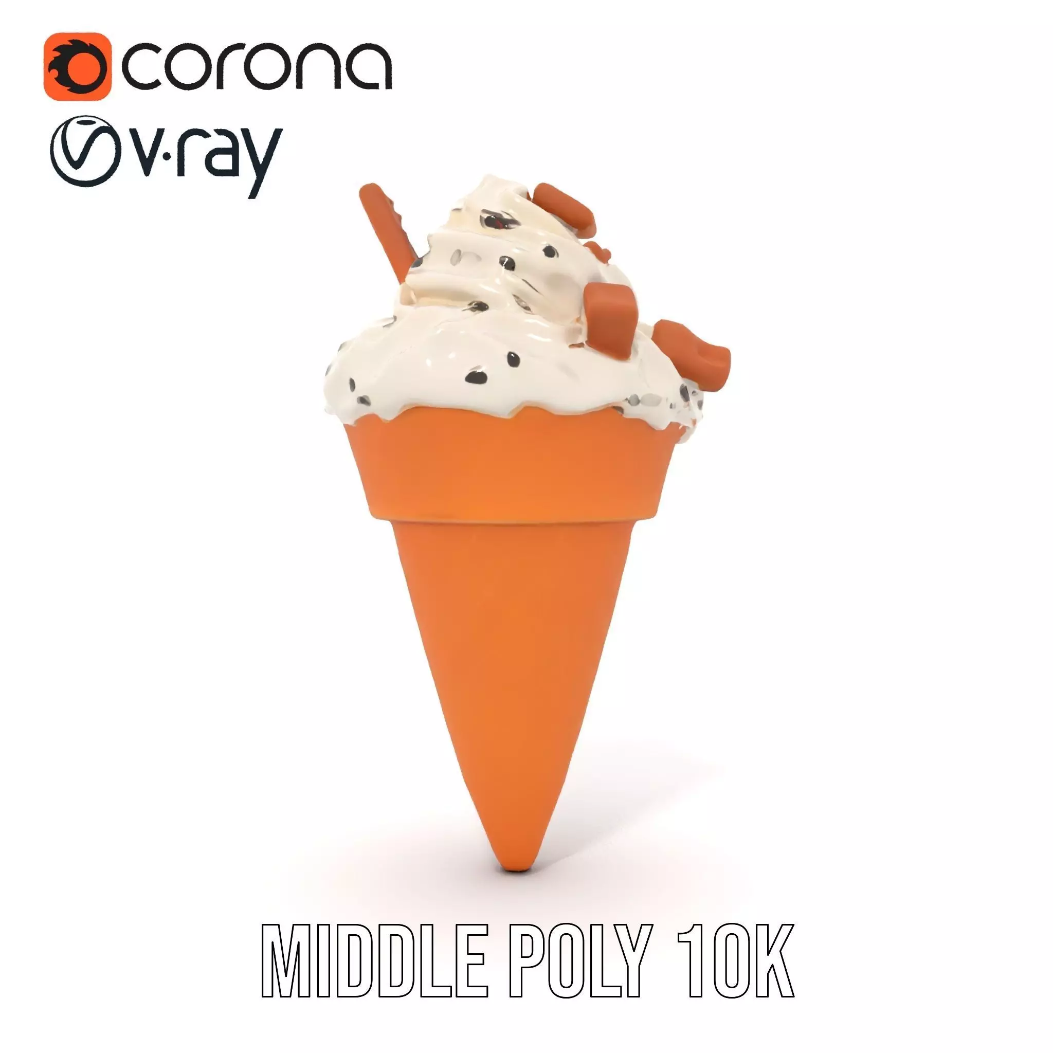 Vanilla Cone Delight model pack Low-poly 3D model_6