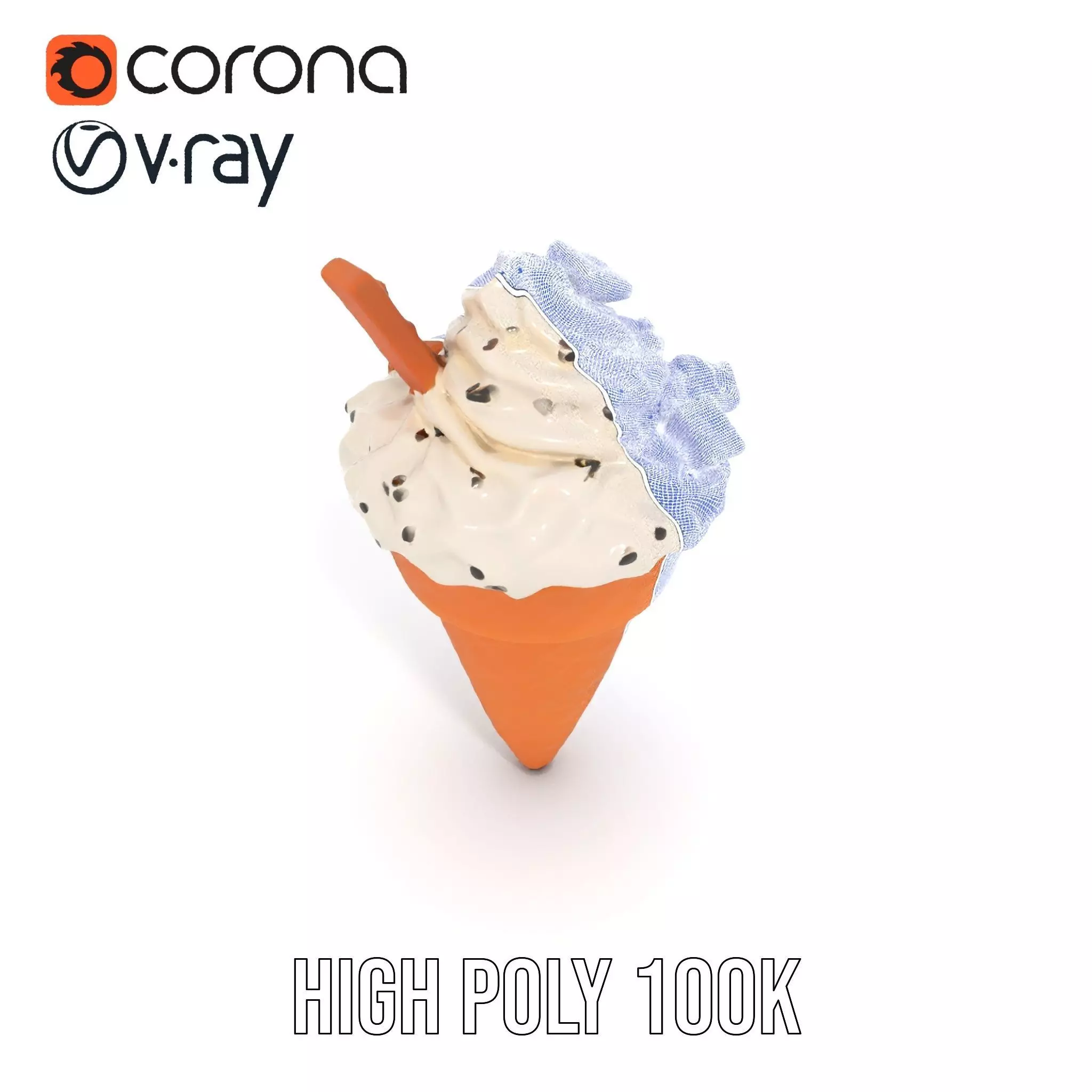 Vanilla Cone Delight model pack Low-poly 3D model_35