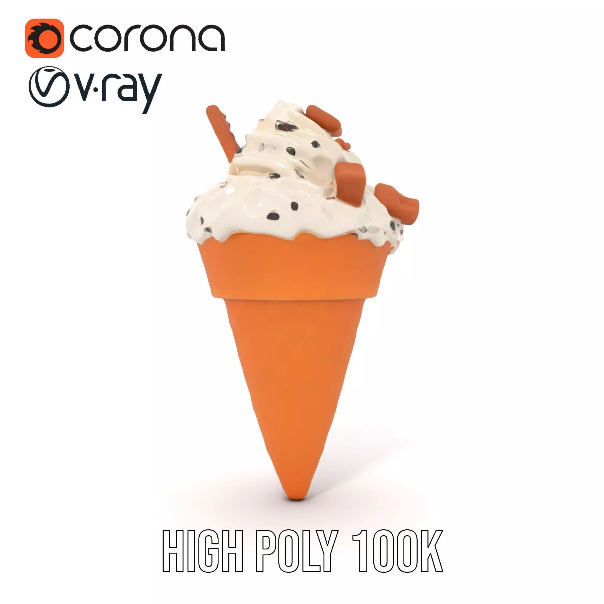 Vanilla Cone Delight model pack Low-poly 3D model_29
