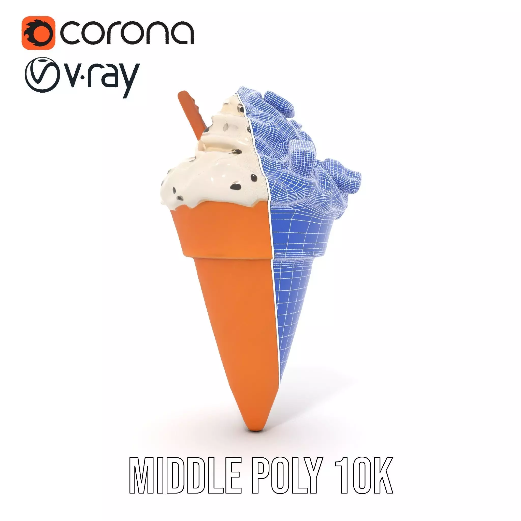 Vanilla Cone Delight model pack Low-poly 3D model_20