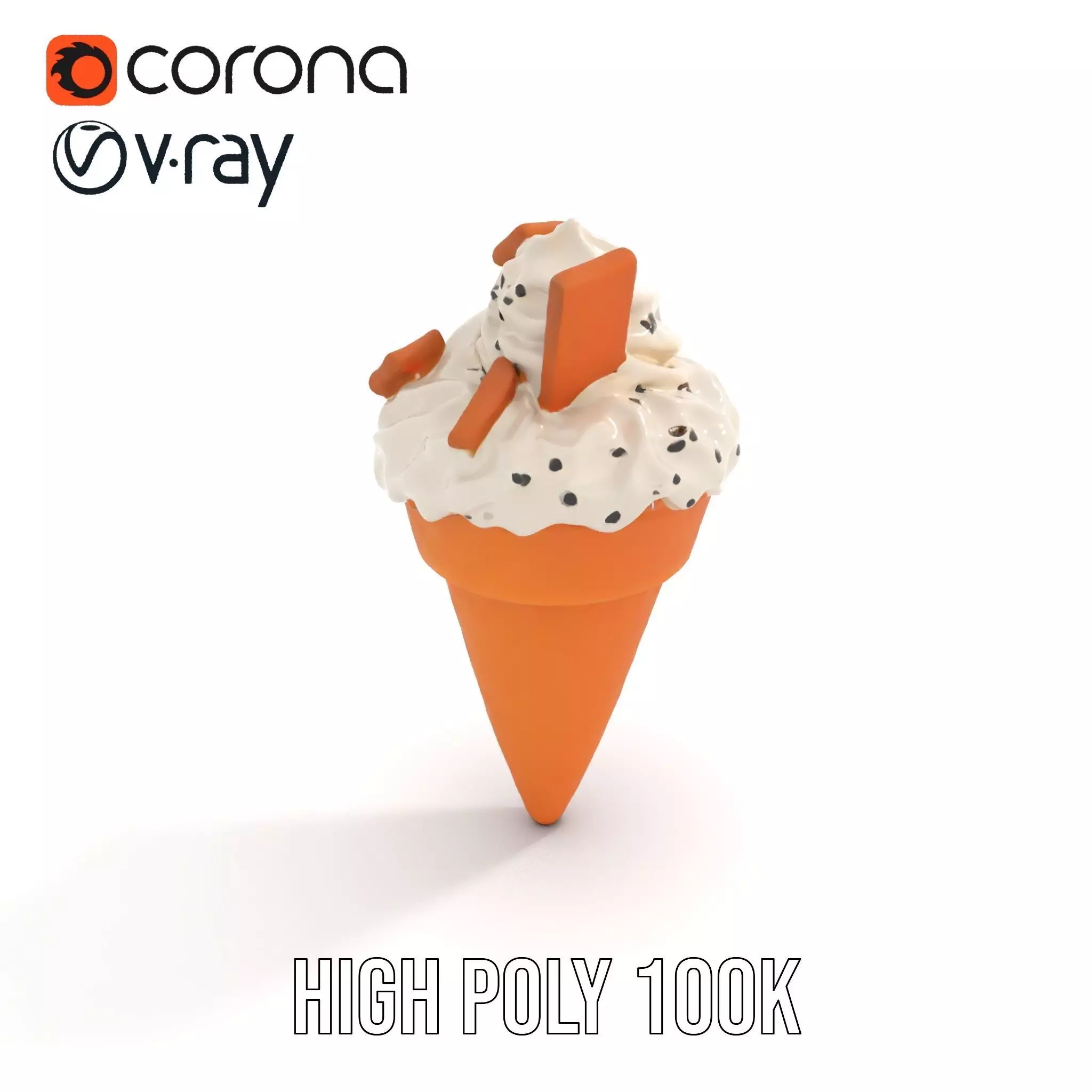 Vanilla Cone Delight model pack Low-poly 3D model_19