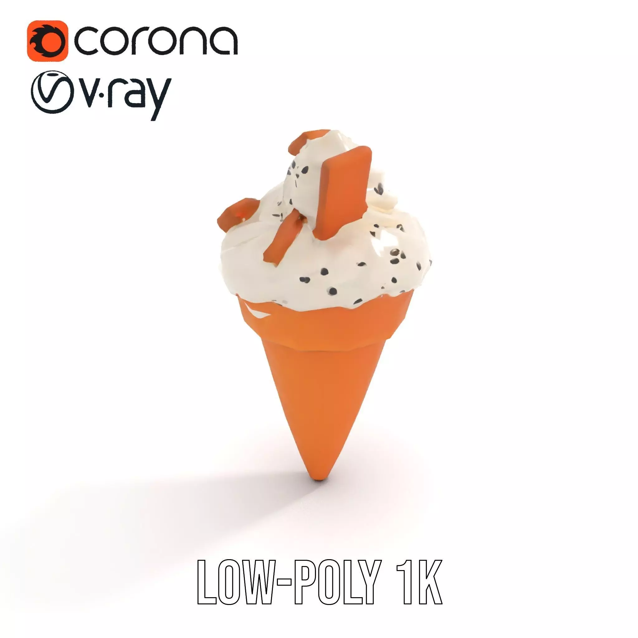 Vanilla Cone Delight model pack Low-poly 3D model_26