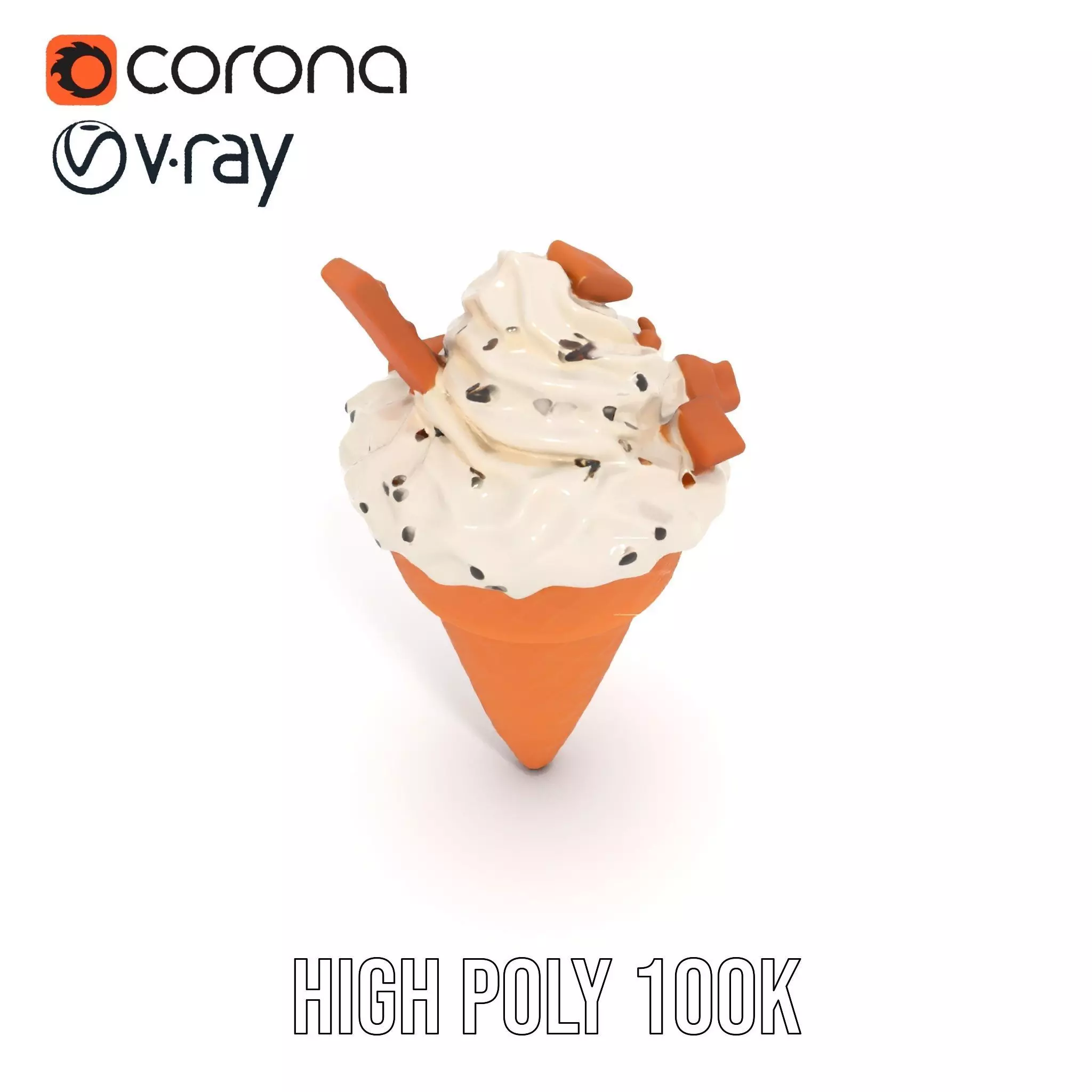 Vanilla Cone Delight model pack Low-poly 3D model_16
