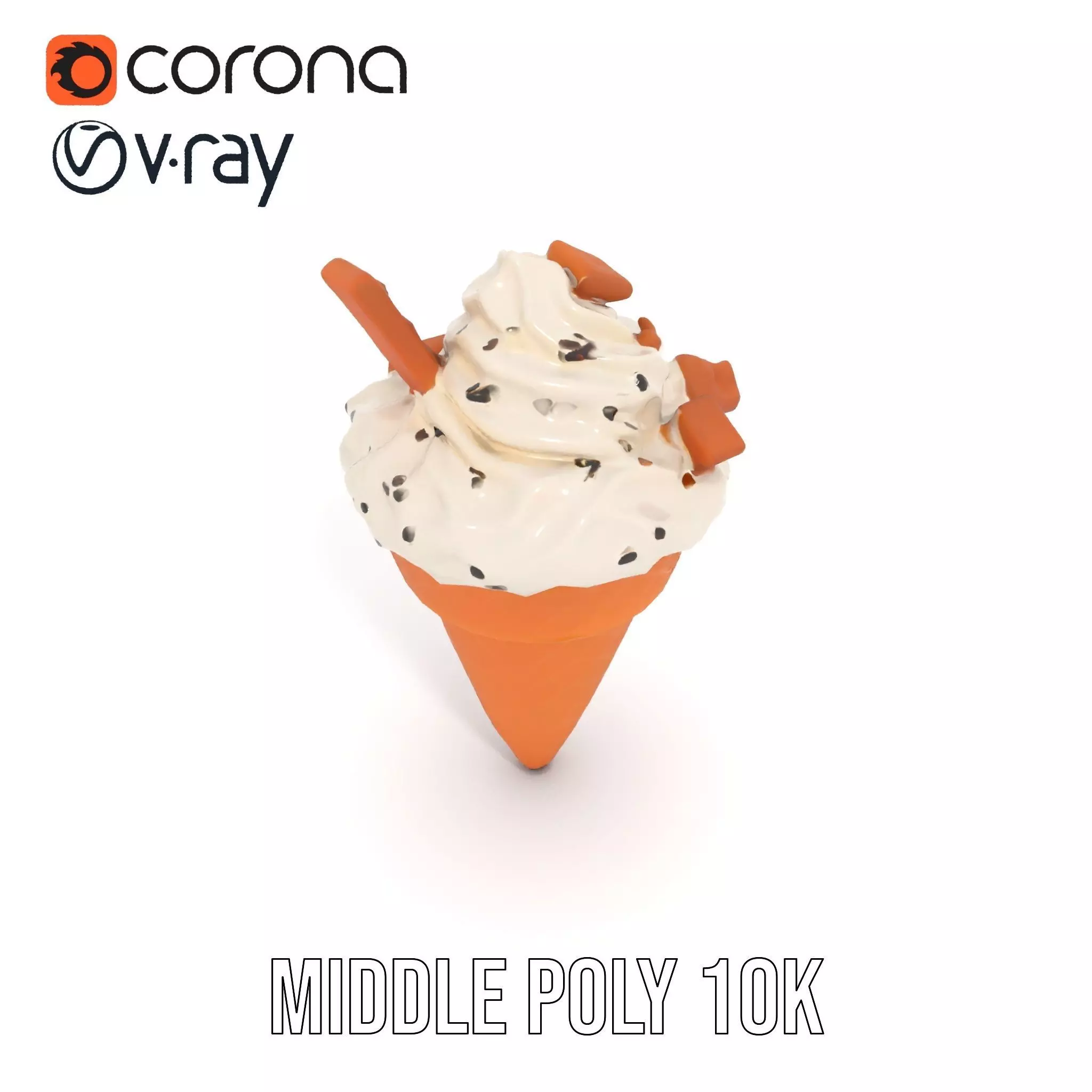 Vanilla Cone Delight model pack Low-poly 3D model_7