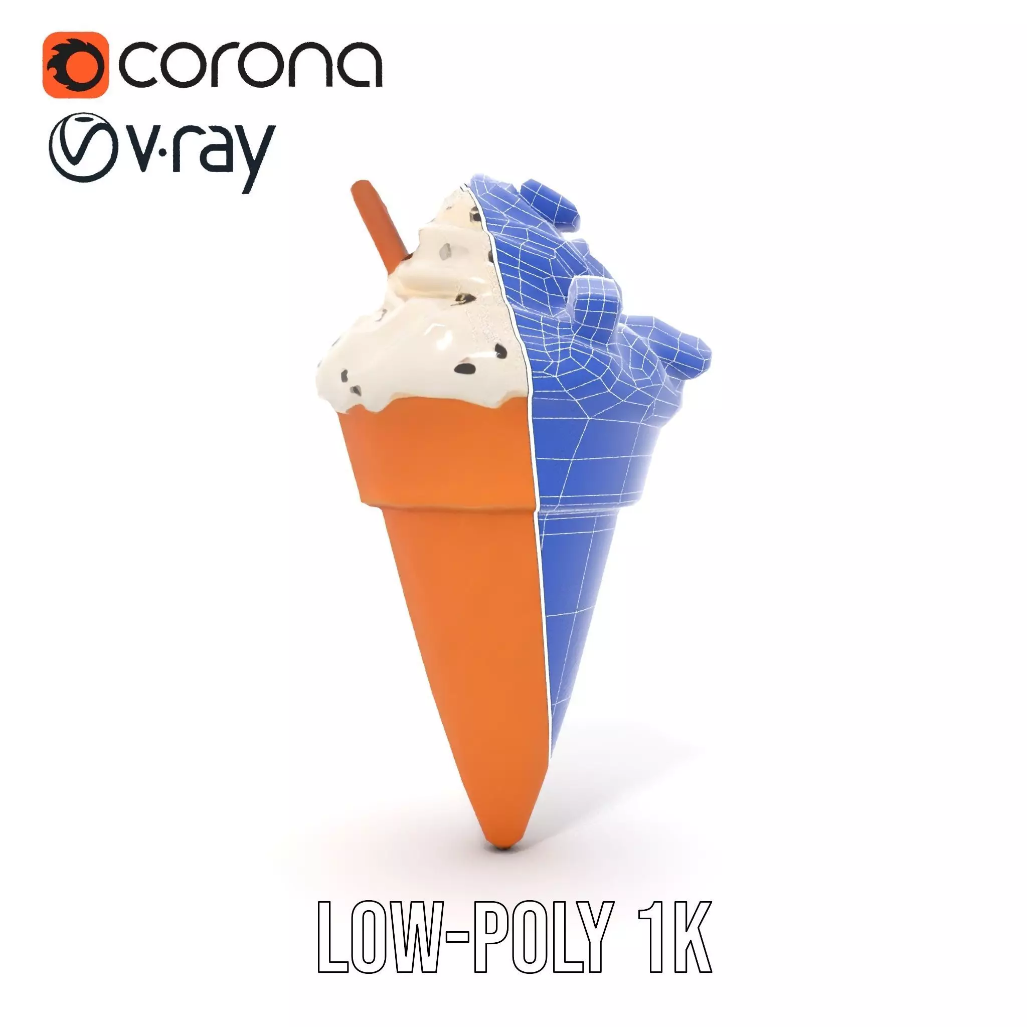 Vanilla Cone Delight model pack Low-poly 3D model_13
