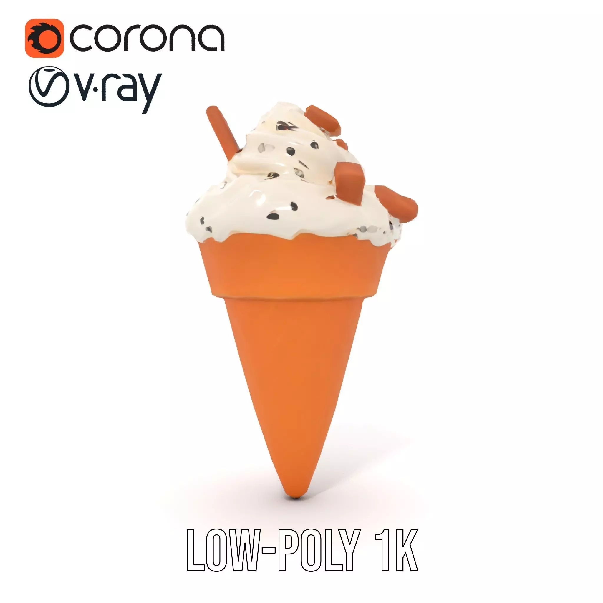Vanilla Cone Delight model pack Low-poly 3D model_21