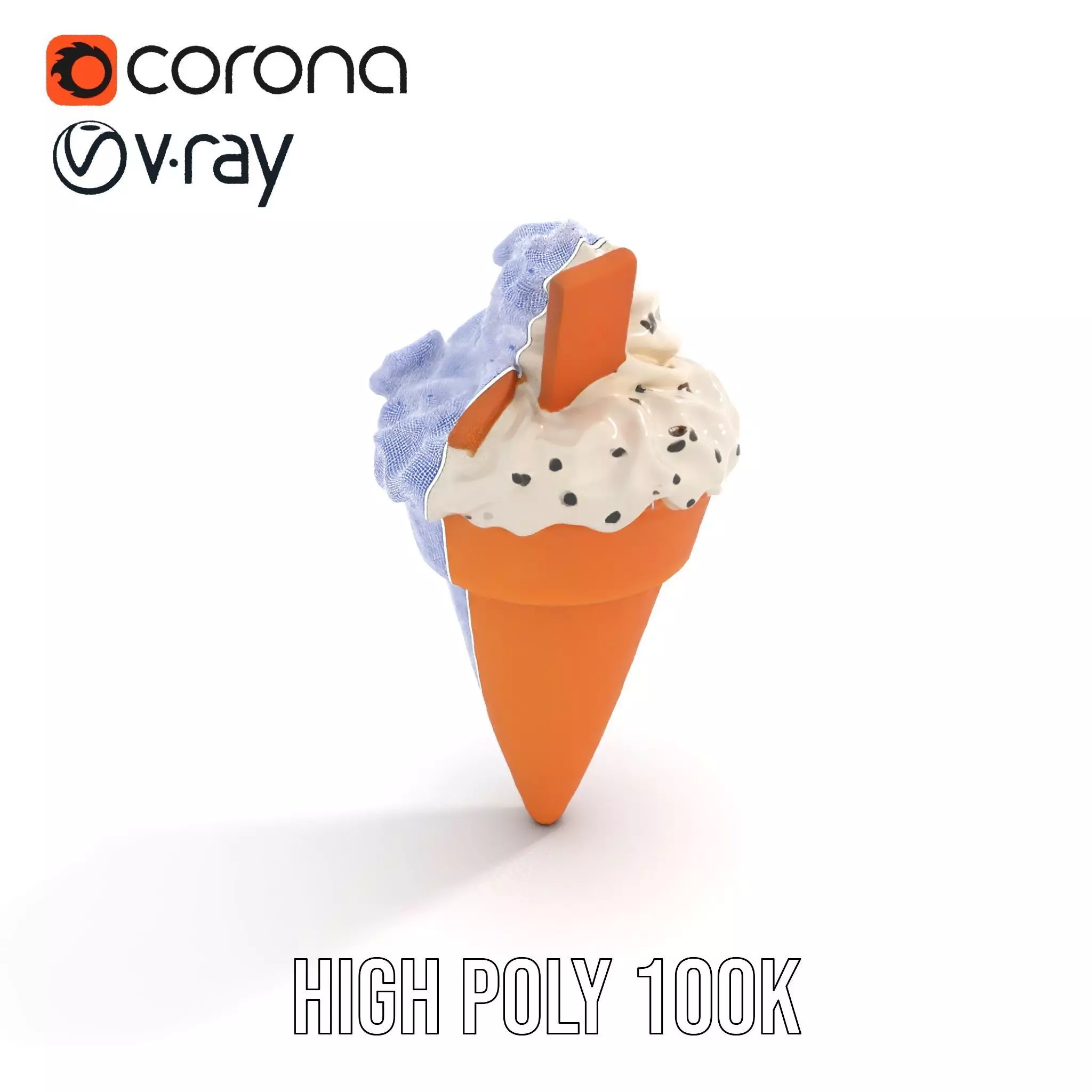 Vanilla Cone Delight model pack Low-poly 3D model_34