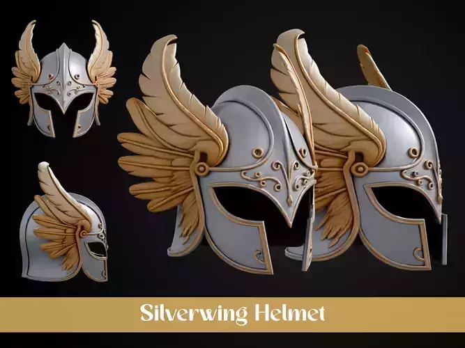 Stylized Elf Helmet - Silverwing