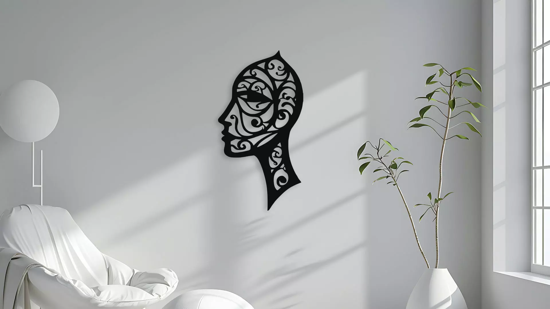 Abstract Profile Decorative Wall Art 3D model_4