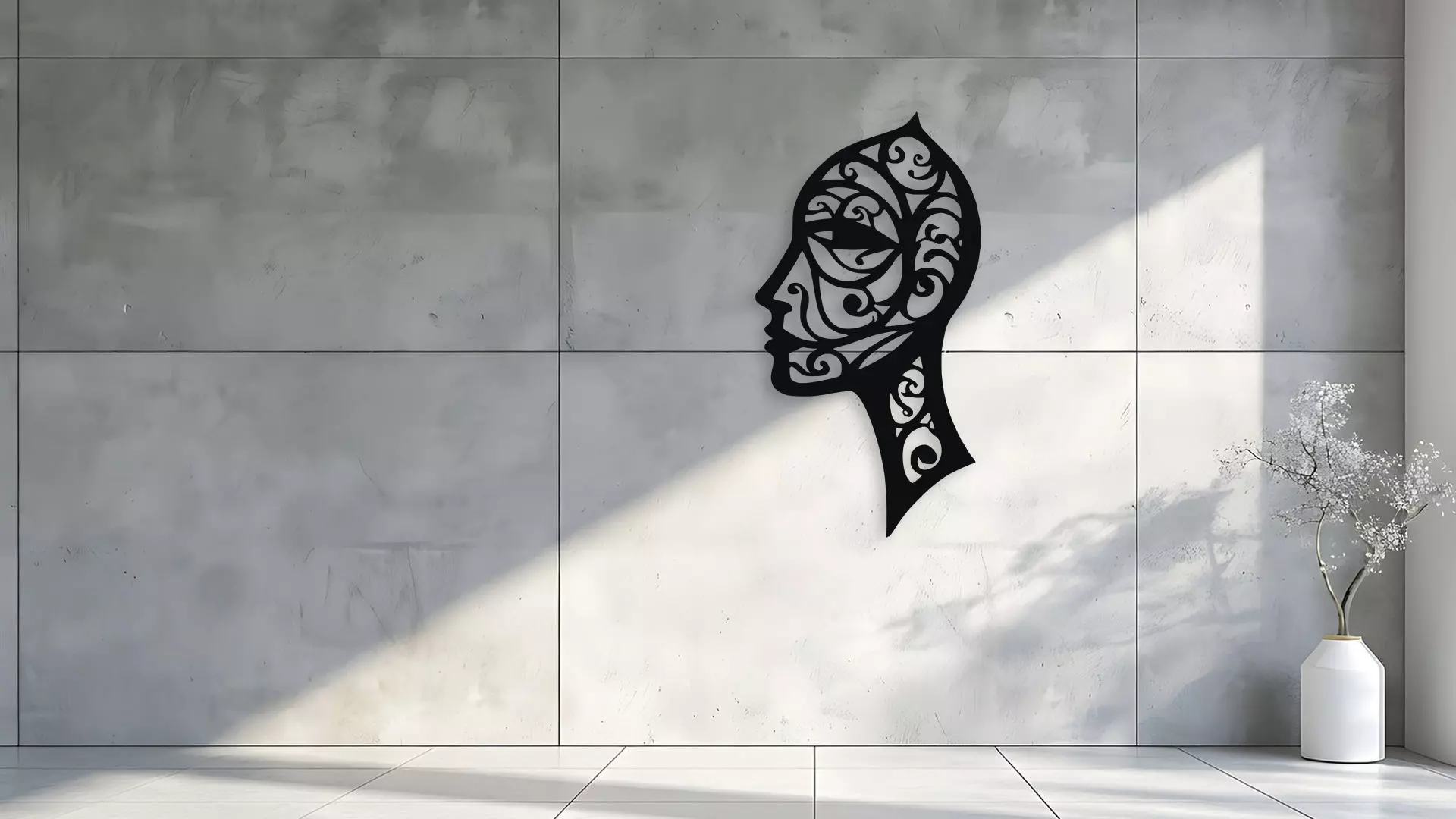 Abstract Profile Decorative Wall Art 3D model_1