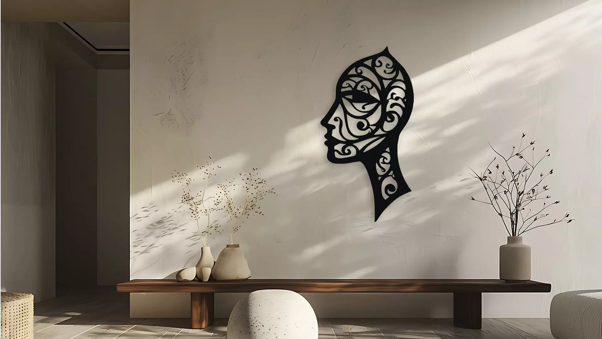 Abstract Profile Decorative Wall Art 3D model_0