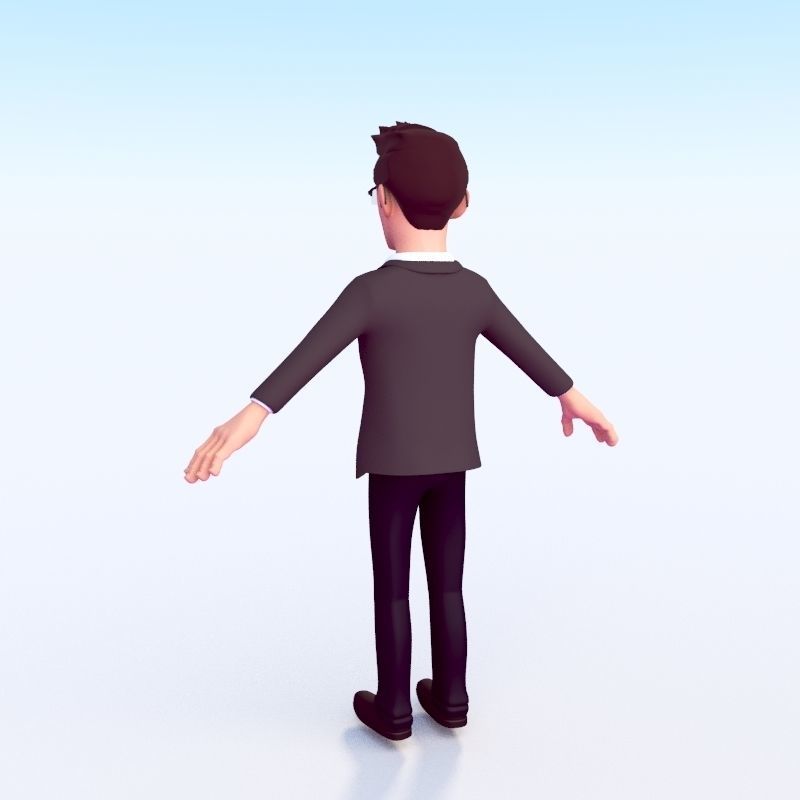 CARTOON OFFICE MAN 3D model_10