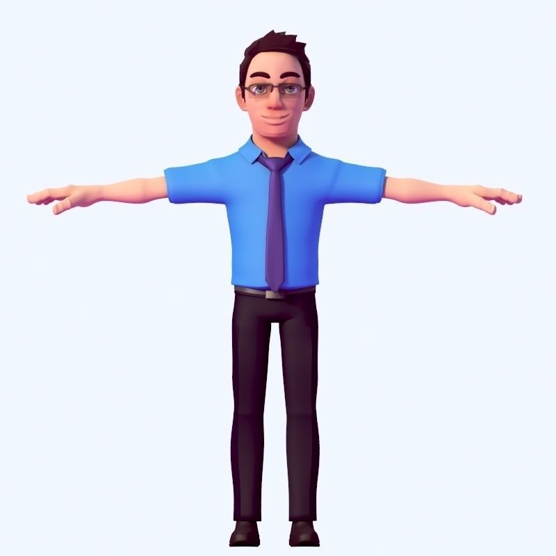 CARTOON OFFICE MAN 3D model_15