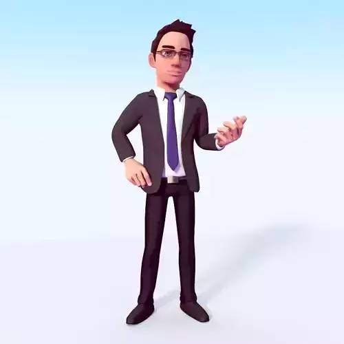 CARTOON OFFICE MAN 3D model