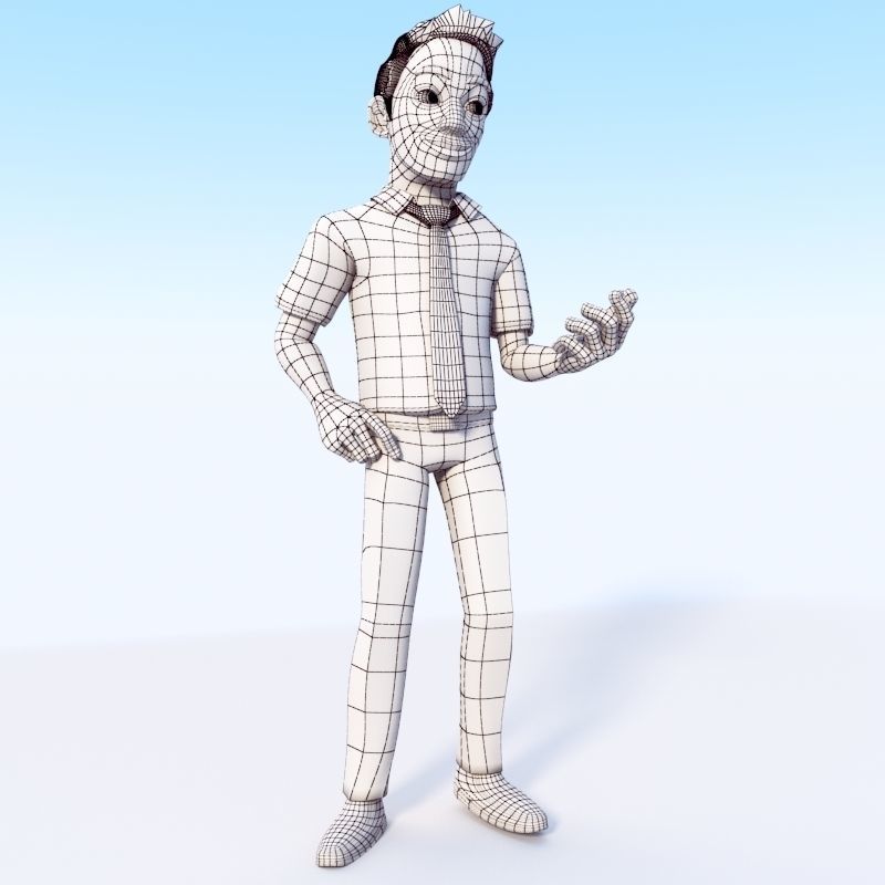 CARTOON OFFICE MAN 3D model_21