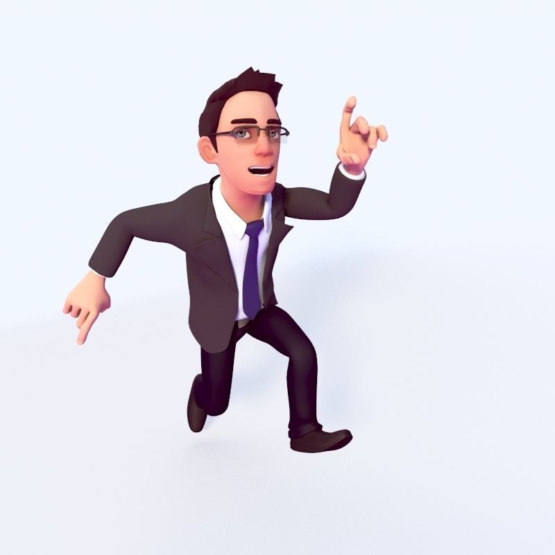 CARTOON OFFICE MAN 3D model_8