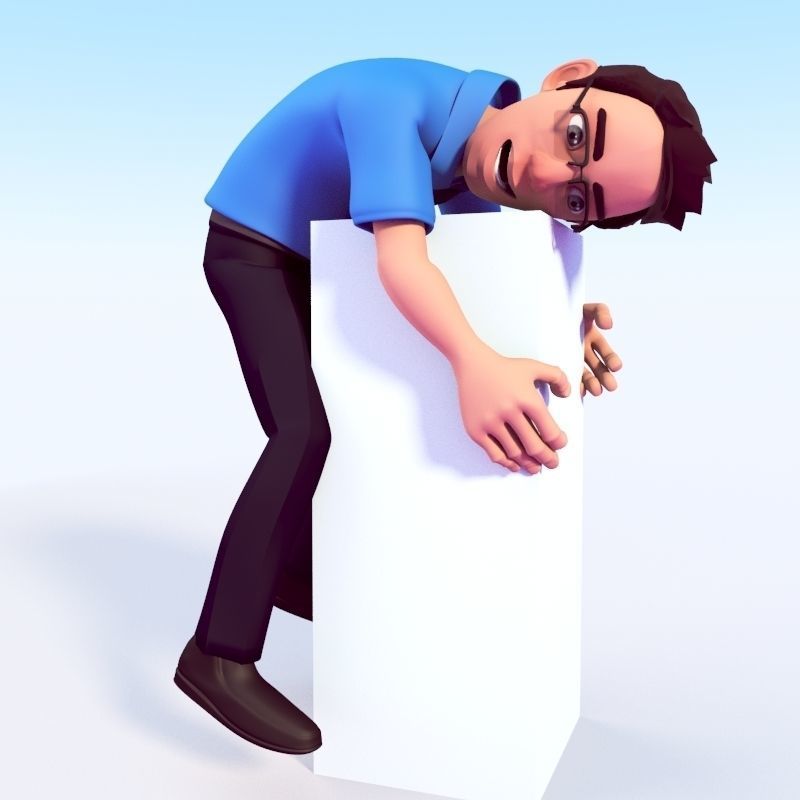 CARTOON OFFICE MAN 3D model_23