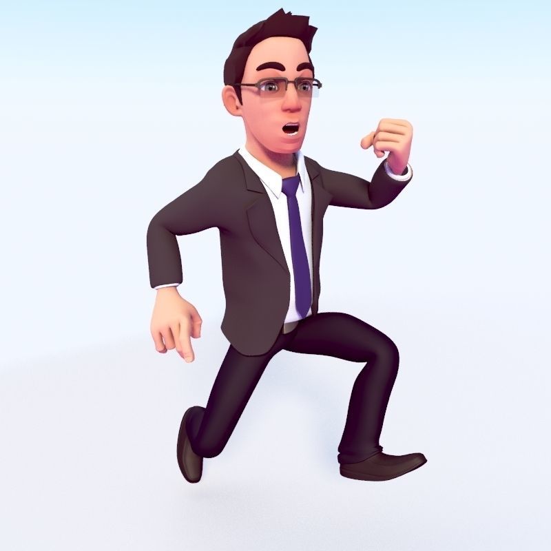 CARTOON OFFICE MAN 3D model_5