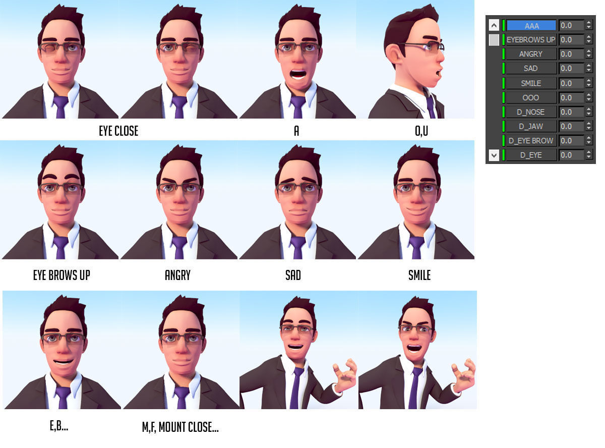 CARTOON OFFICE MAN 3D model_3