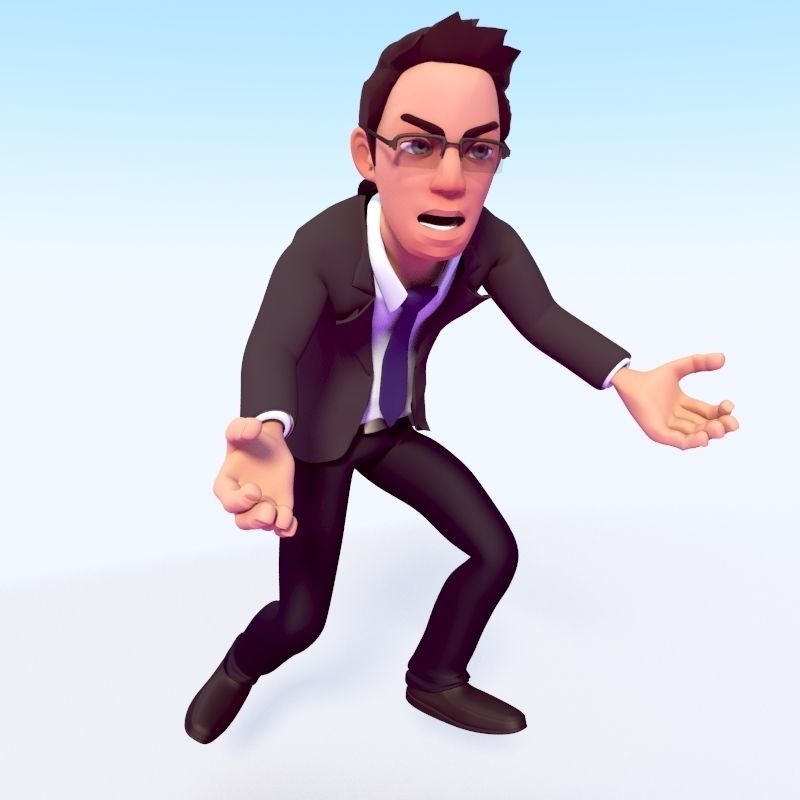 CARTOON OFFICE MAN 3D model_7