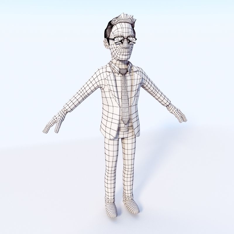 CARTOON OFFICE MAN 3D model_4
