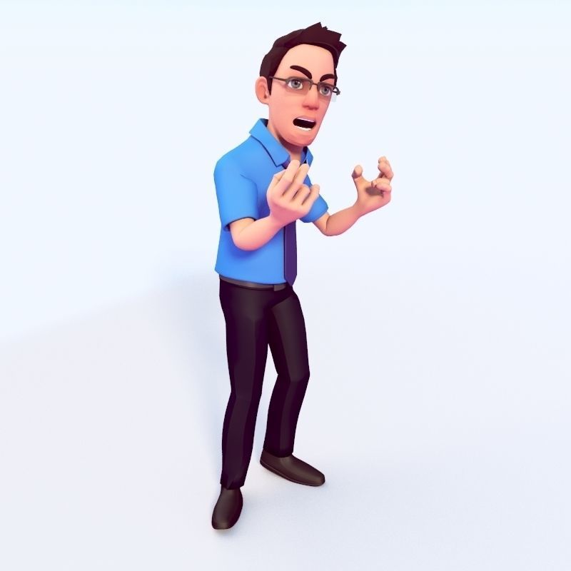 CARTOON OFFICE MAN 3D model_16
