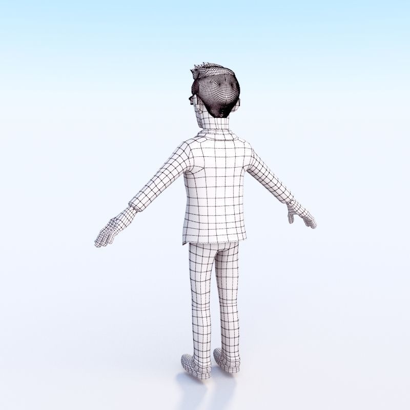 CARTOON OFFICE MAN 3D model_12