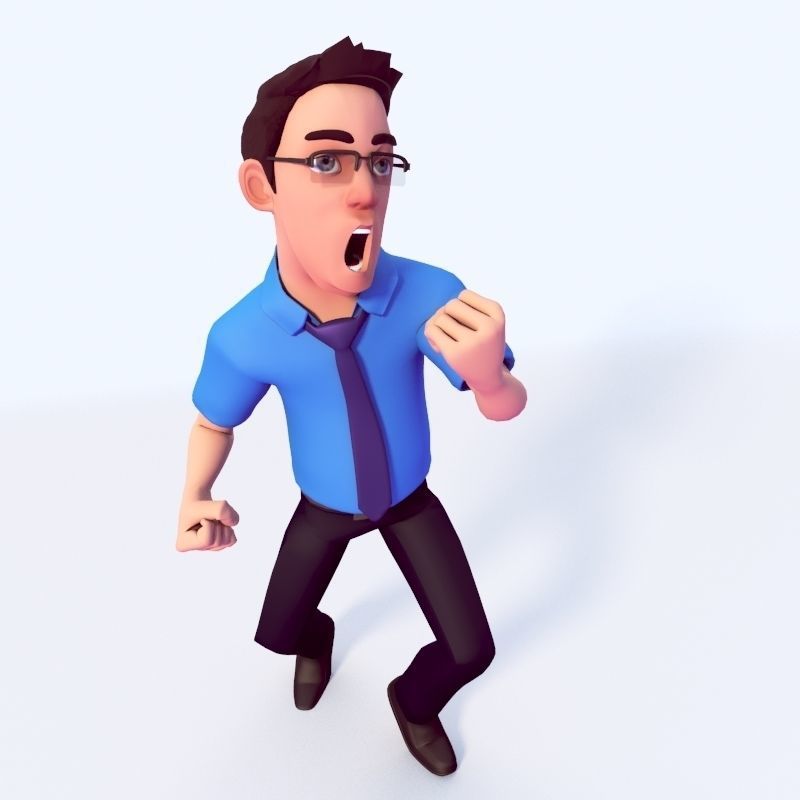 CARTOON OFFICE MAN 3D model_20