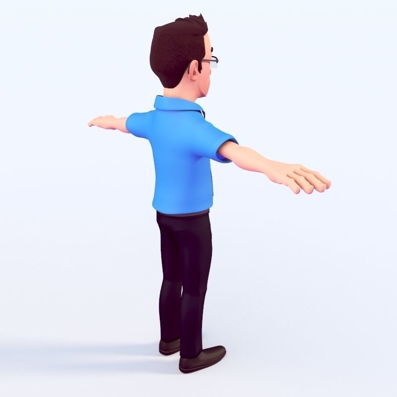 CARTOON OFFICE MAN 3D model_14