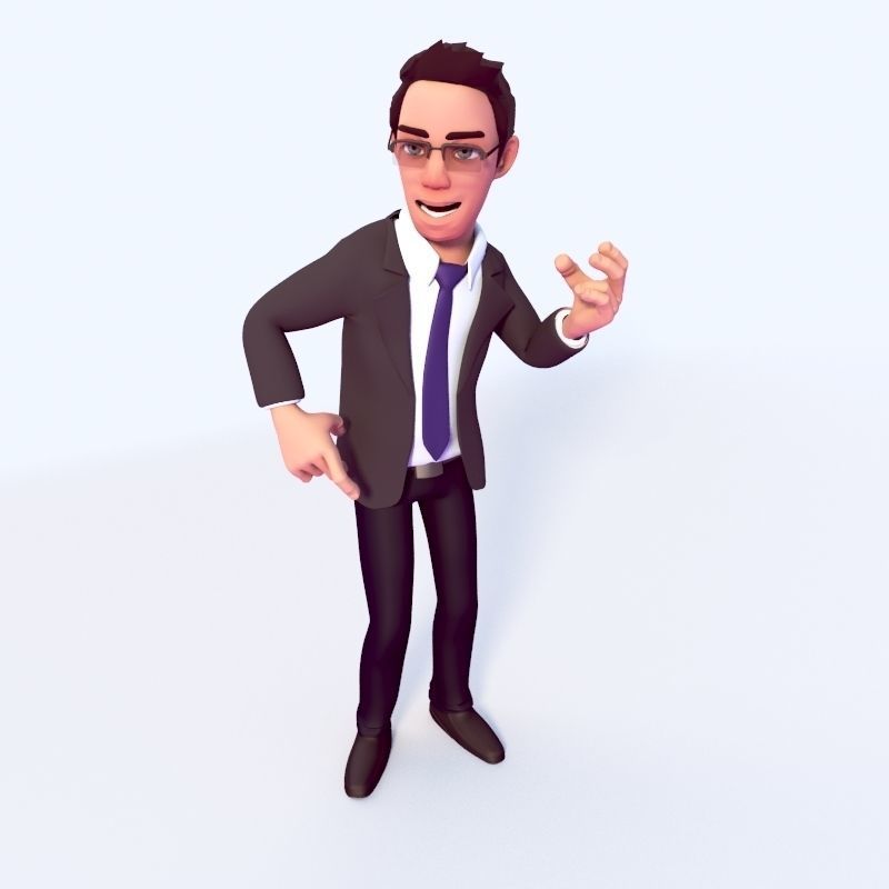 CARTOON OFFICE MAN 3D model_11