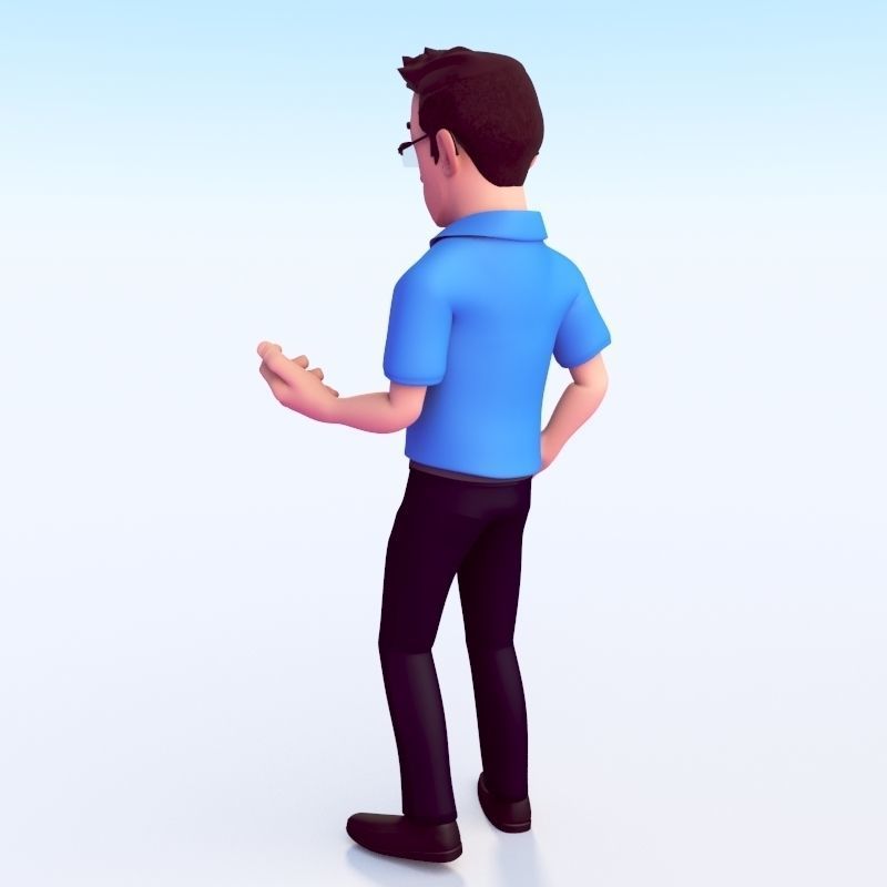 CARTOON OFFICE MAN 3D model_19