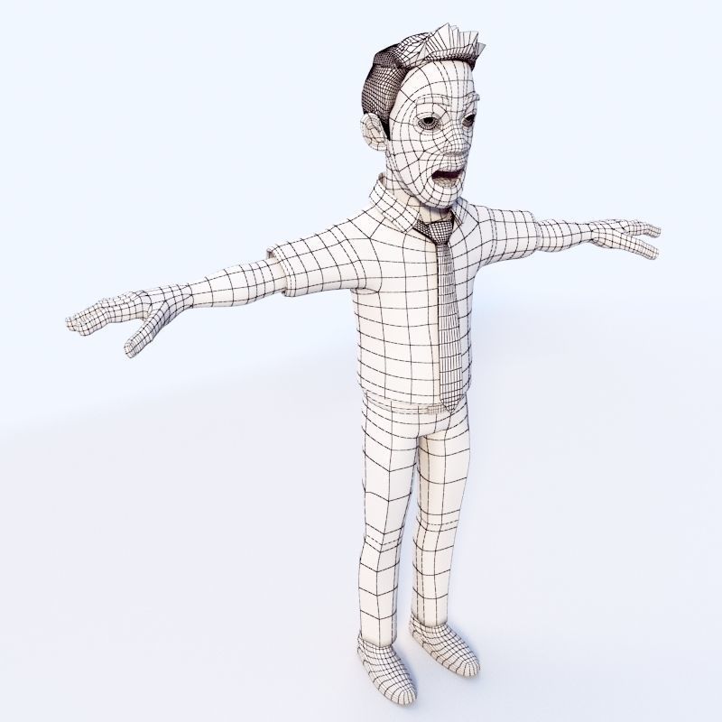 CARTOON OFFICE MAN 3D model_17