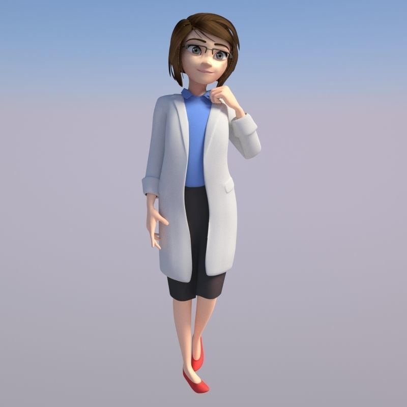 CARTOON DOCTOR MAN AND WOMEN 3D model_24