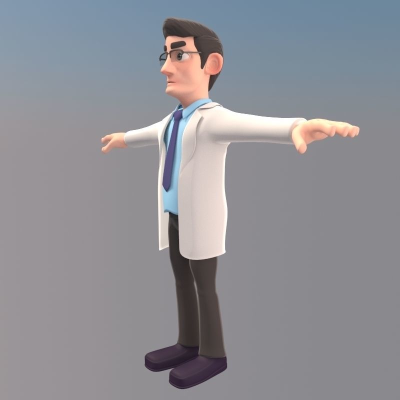 CARTOON DOCTOR MAN AND WOMEN 3D model_9