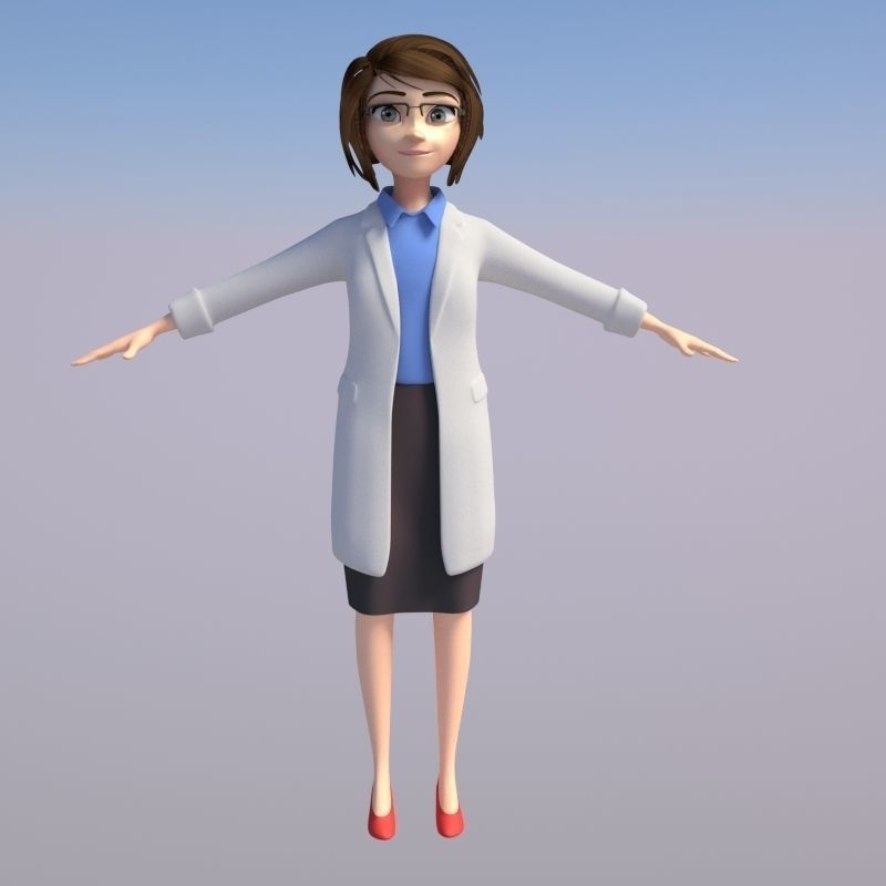 CARTOON DOCTOR MAN AND WOMEN 3D model_22