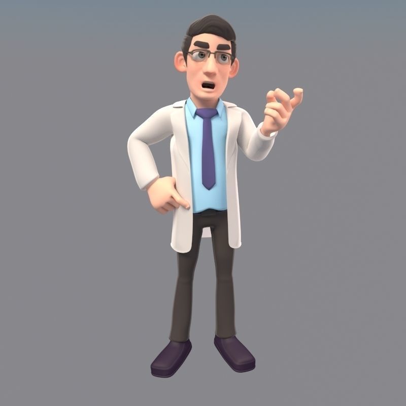 CARTOON DOCTOR MAN AND WOMEN 3D model_6