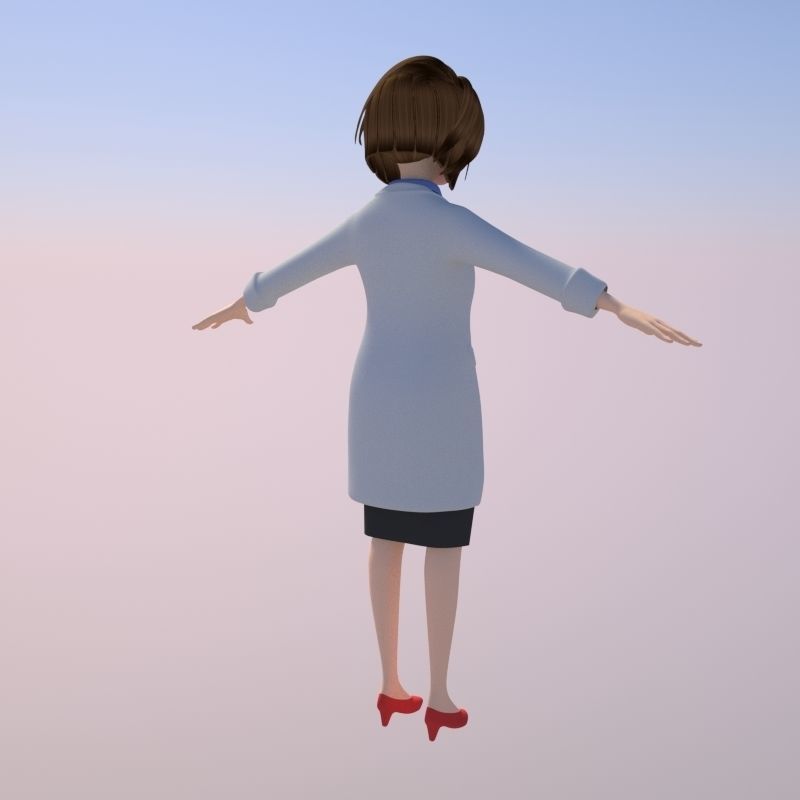 CARTOON DOCTOR MAN AND WOMEN 3D model_23