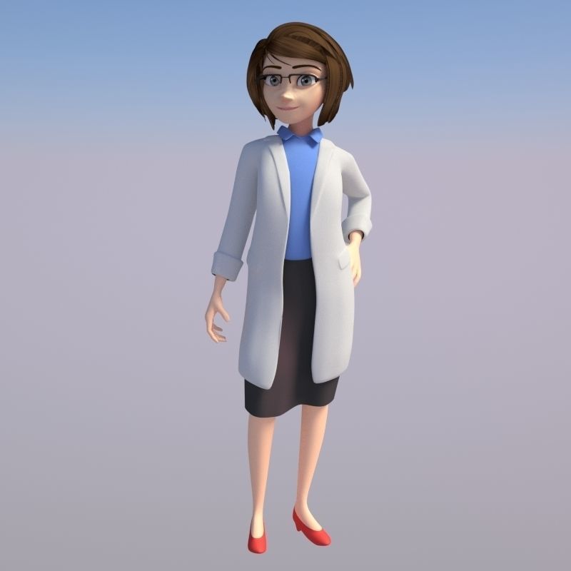 CARTOON DOCTOR MAN AND WOMEN 3D model_25