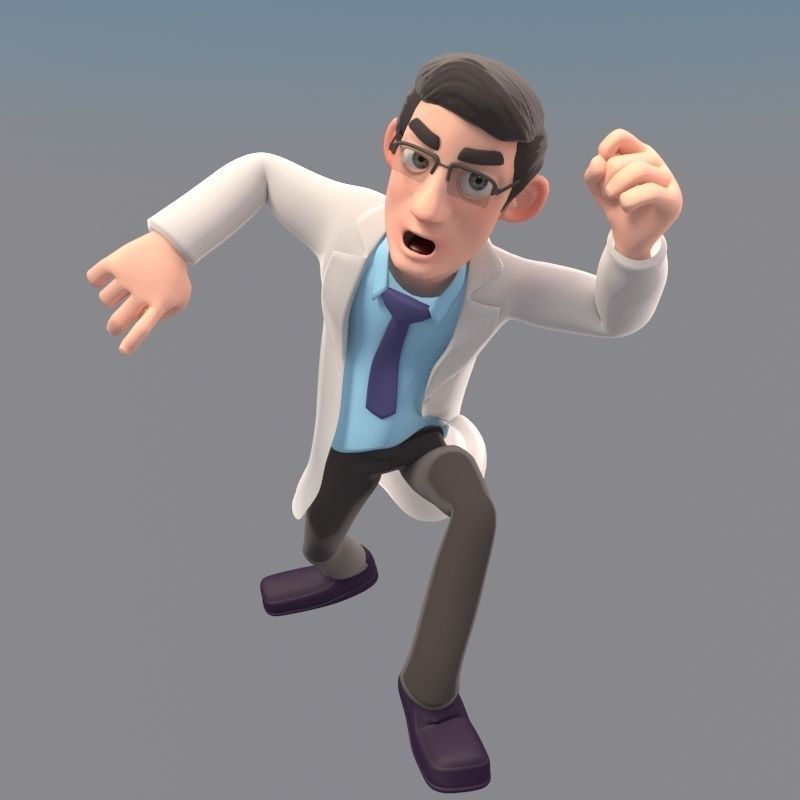 CARTOON DOCTOR MAN AND WOMEN 3D model_4