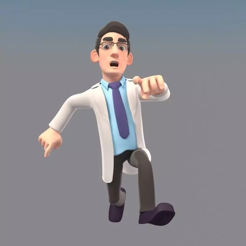 CARTOON DOCTOR MAN AND WOMEN 3D model_0
