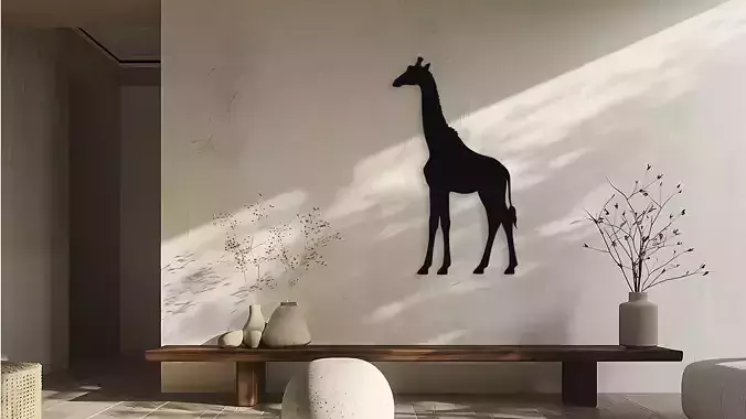 Giraffe Silhouette Wall Art Decor