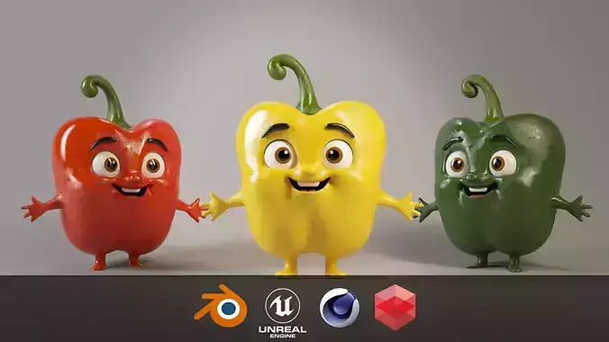 SWEET CUTE PEPPER VEGETABLE MASCOT